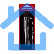 Пинцет прямой, рифленый 125 мм (блистер) Rexant