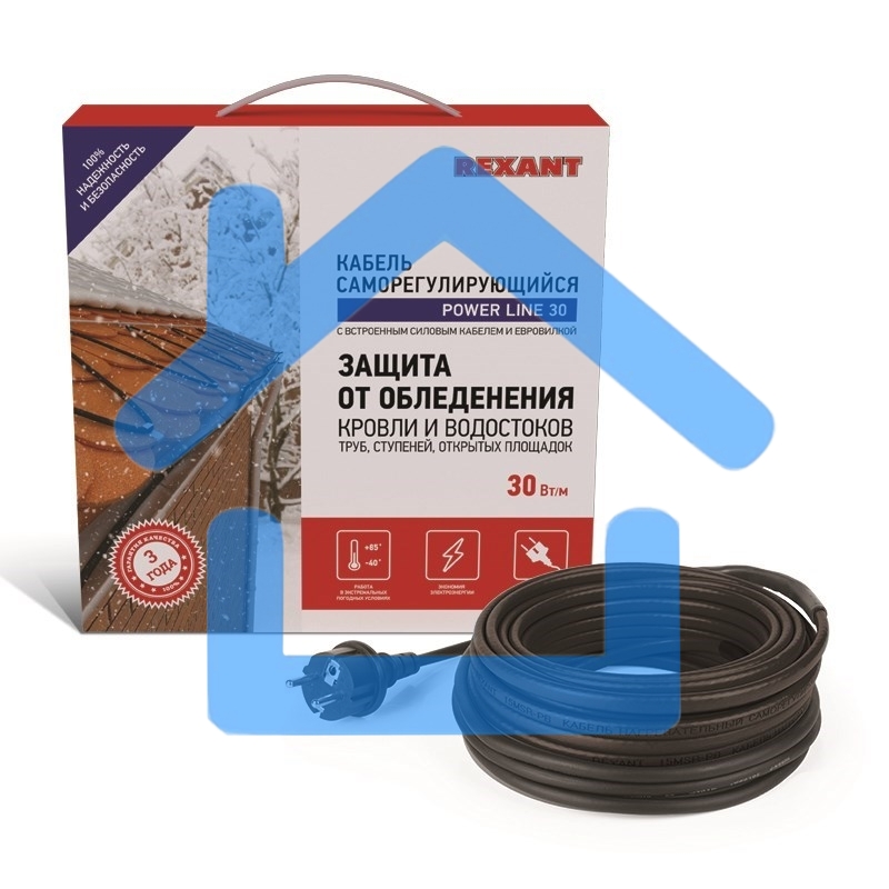 Саморегулируемый греющий кабель POWER Line 30SRL-2CR 20M (20м/600Вт) 51-0659 Rexant