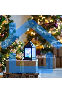 Декоративный фонарь Neon-night 11х11х22,5 см, черный корпус, цвет свечения RGB с эффектом мерцания