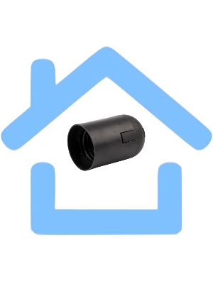 Патрон пластиковый термостойкий подвесной Е27, черный Rexant