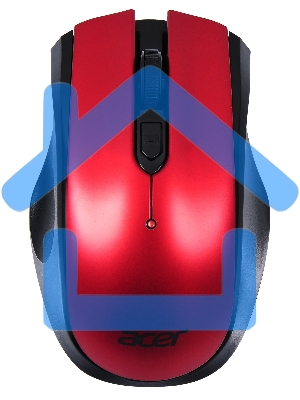 Мышь беспроводная Acer OMR032 черный/красный, 1600 dpi, радиоканал, USB, кнопки - 4