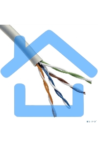 Кабель витая пара U/UTP, CAT 5e, PVC, 4х2х0,52 мм, 24AWG, INDOOR, SOLID, серый, 305 м Rexant PRO