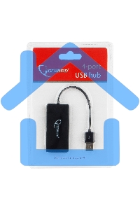 Концентратор USB 2.0 Gembird UHB-U2P4-03, 4 порта, блистер
