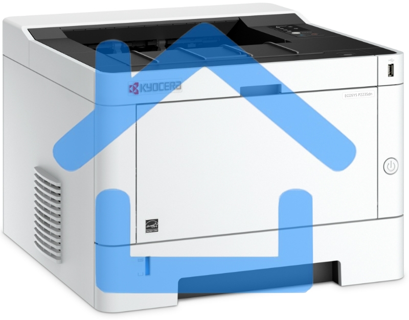 Принтер лазерный Kyocera Ecosys P2235dn (1102RV3NL0), A4, ч/б, печ. до 35 стр/мин., 1200 x 1200 dpi, USB, RJ-45