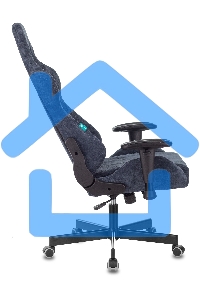 Кресло игровое Бюрократ VIKING KNIGHT LT27 FABRIC синий крестовина металл/пластик