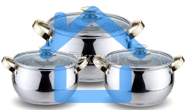 Набор посуды KELLI KL-4206 6 пред.(Кастрюля с жаропрочной стекл. крышкой 2.1л. Кастрюля с жаропрочной стекл. крышкой 3л. Кастрюля с жаропрочной стекл. крышкой 4л. Высококачественная нерж. сталь 18/10. 5-ти слойное капсульное дно.)