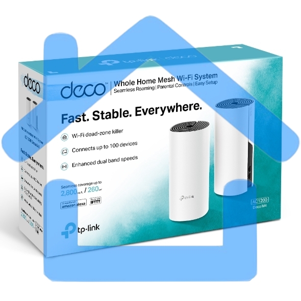 Роутер беспроводной TP-Link DECO M4 (DECO M4(2-PACK)) AC1200 10/100/1000BASE-TX (упак.:2шт)