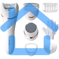 Эпилятор Philips 2 скорости, широкая головка, Wet&Dry, беспроводной, opti light, 6 аксессуаров