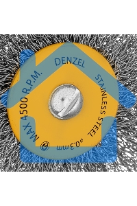 Набор щеток для дрели, 5 Плоских 25-38-50-63-75 мм, шпилька, нерж. вит. проволока Denzel