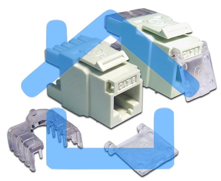 Модуль Keystone, RJ45, кат.6, UTP, 180 градусов, со шторкой, белый