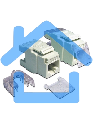 Модуль Keystone, RJ45, кат.6, UTP, 180 градусов, со шторкой, белый