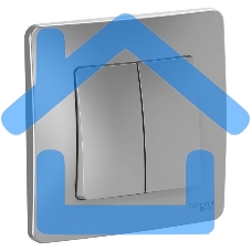 Выключатель 2-кл. СП BLANCA (сх.5) 10А 250В алюм. SchE BLNVS010503