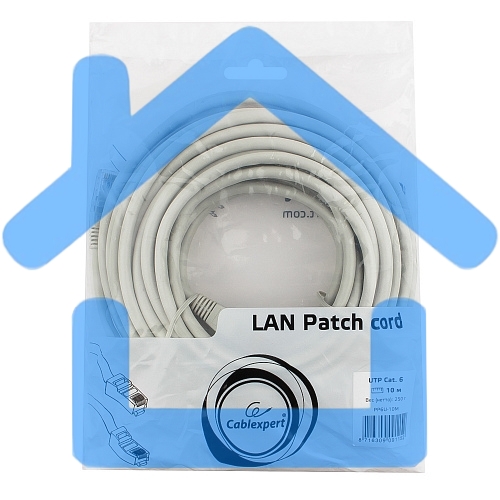 Патч-корд UTP Cablexpert PP6U-10M кат.6, 10м, литой, многожильный, серый