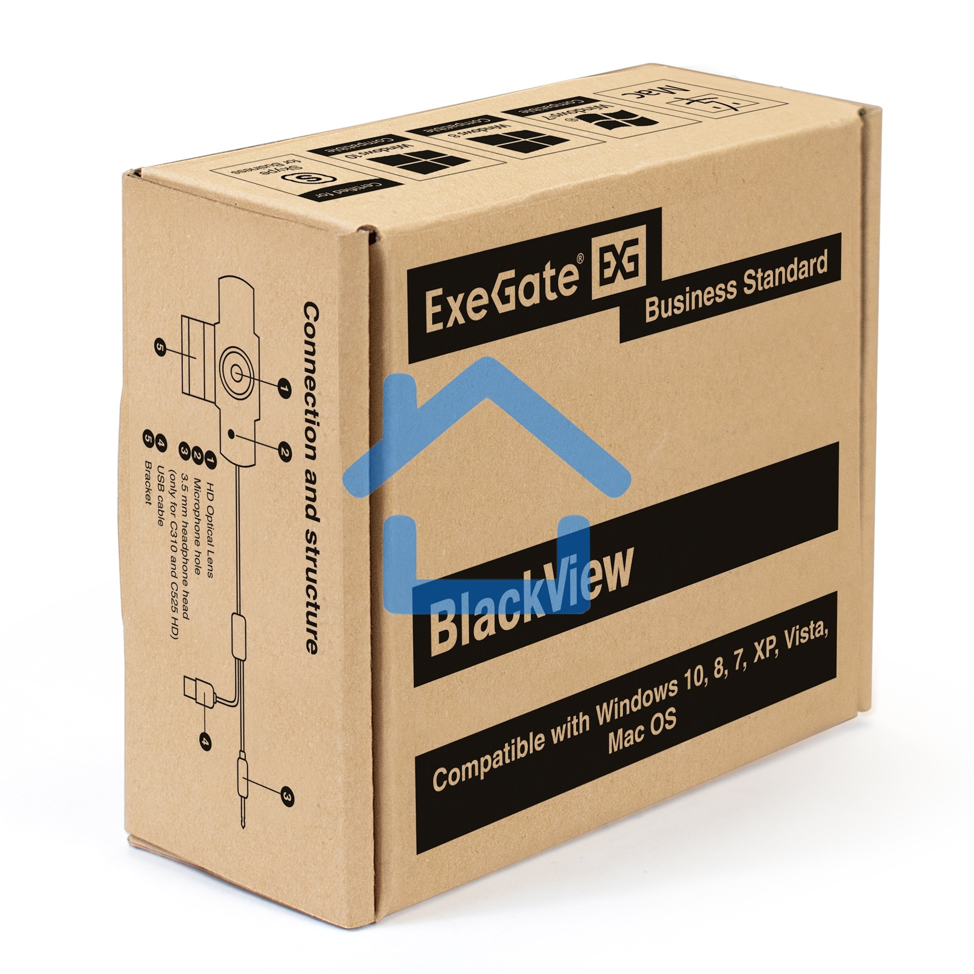 Веб-камера ExeGate EX287388RUS BlackView C615 FullHD Tripod (матрица 1/3