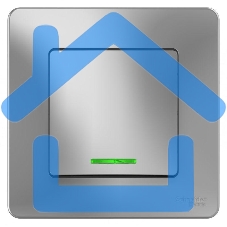 Выключатель 1-кл. СП BLANCA (сх.1) 10А 250В с подсветкой алюм. SchE BLNVS010113