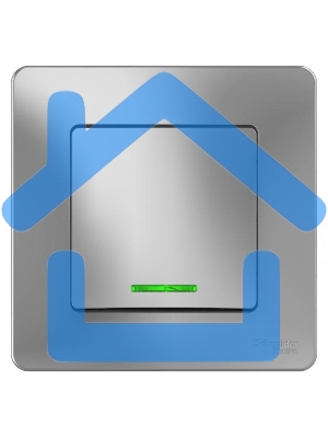 Выключатель 1-кл. СП BLANCA (сх.1) 10А 250В с подсветкой алюм. SchE BLNVS010113