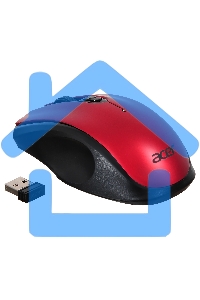 Мышь беспроводная Acer OMR032 черный/красный, 1600 dpi, радиоканал, USB, кнопки - 4