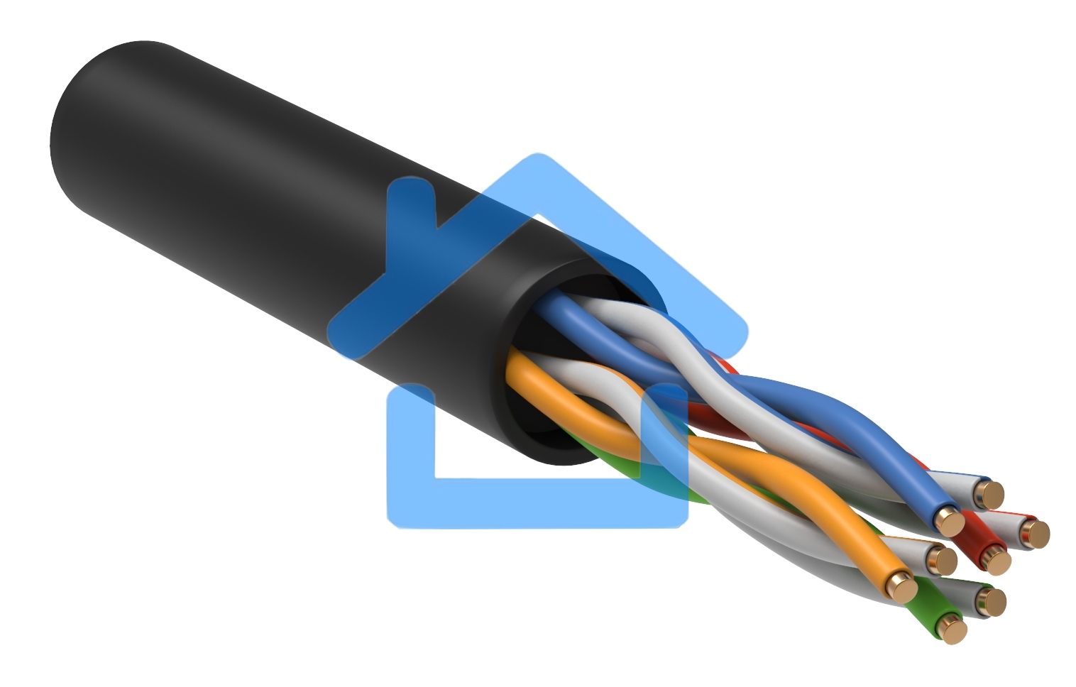 Кабель связи ITK витая пара U/UTP, кат.5E 4х2х24AWG solid, LDPE, 305м, черный