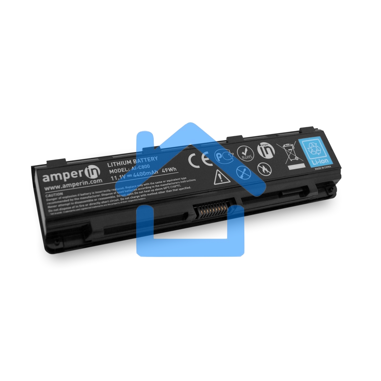 Аккумуляторная батарея Amperin для ноутбука Toshiba Satellite C800 11.1V 4400mAh (49Wh)