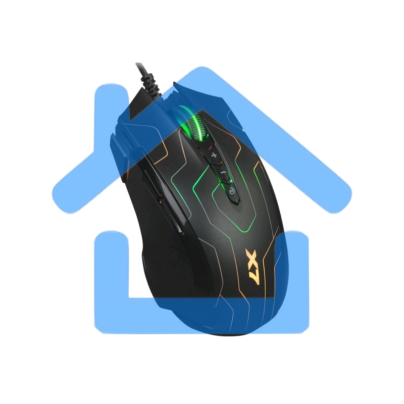 Мышь проводная A4Tech X89 черный, 2400 dpi, USB, кнопки - 8
