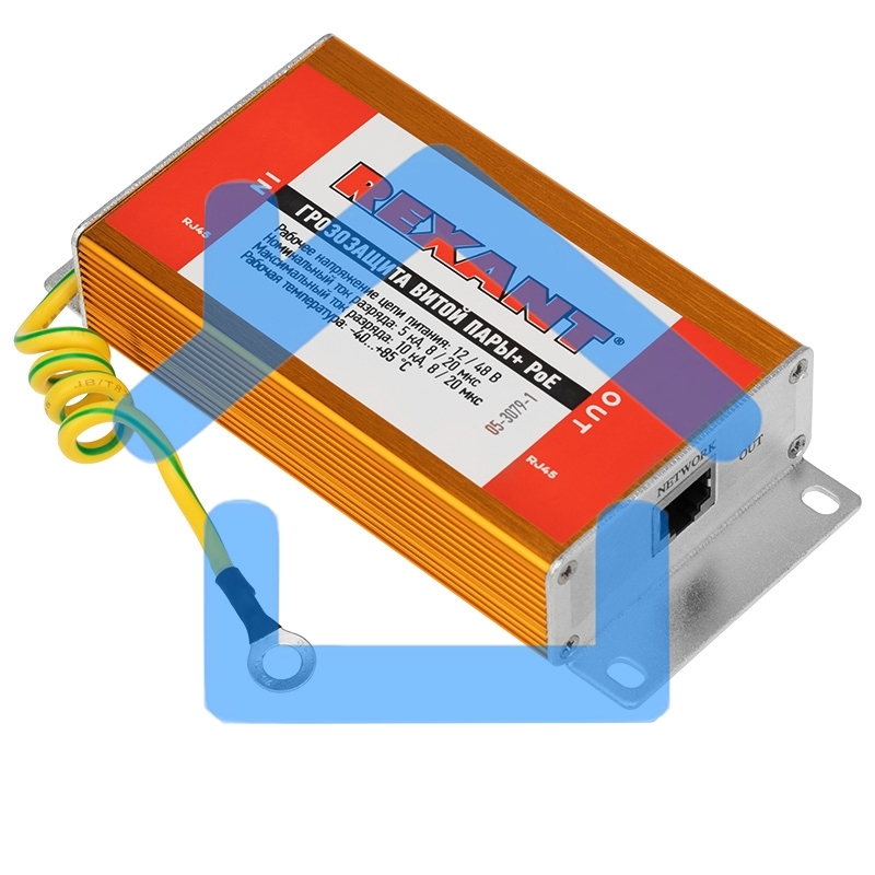 Коннектор Rexant (05-3079-1) Грозозащита витой пары разъем RJ45 с PoE