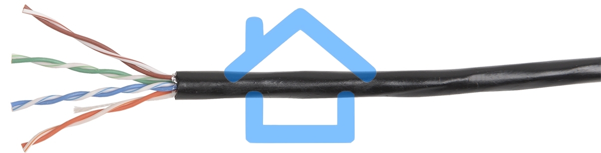 Кабель связи ITK витая пара U/UTP, кат.5E 4х2х24AWG solid, LDPE, 305м, черный