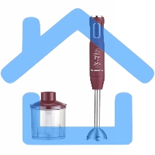 Блендер погружной Willmark WHB-1250PS (500Вт,рег.скор,турбо режим,Soft touch, измельчитель,бордовый)