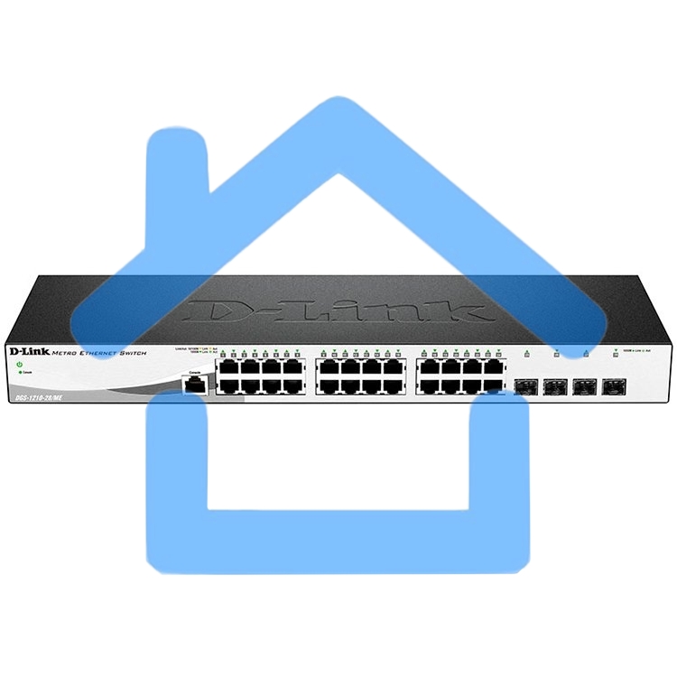 Управляемый коммутатор D-Link DGS-1210-28/ME/A2A2 уровня с 24 портами 10/100/1000Base-T и 4 портами 1000Base-X SFP