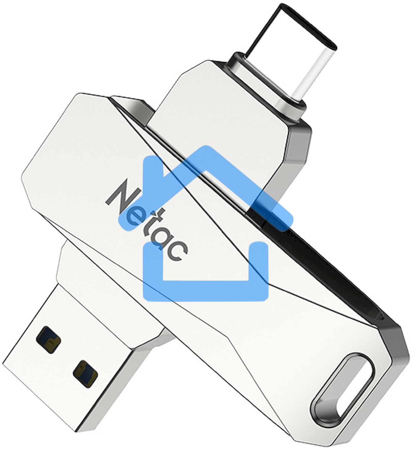 Флешка USB R/W Drive Netac U782C NT03U782C-128G-30PN dual USB3.0+TypeC 128Gb, retail version