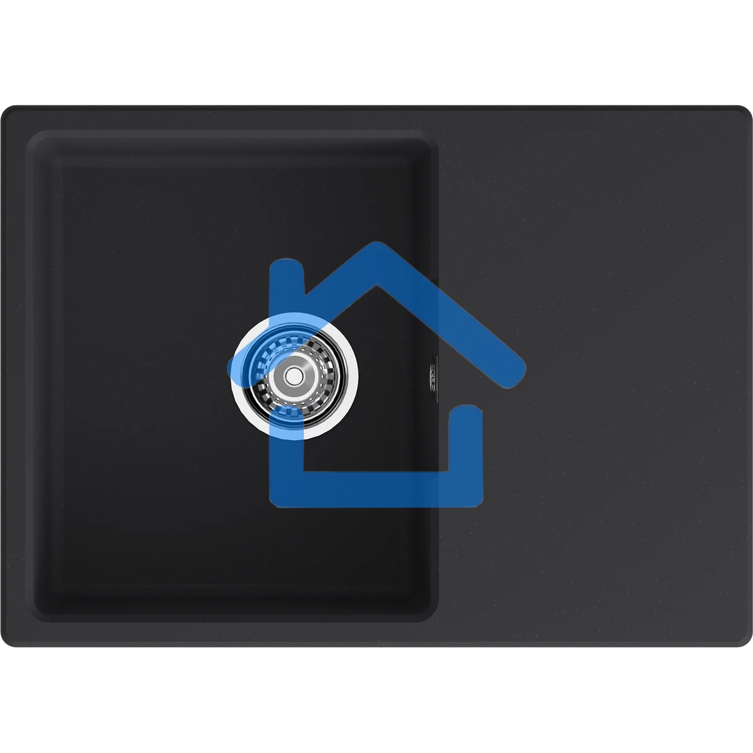 Мойка URBAN 668L black 1-чаша+крыло 680*490мм, монтаж: врезной, материал: кварц, черный