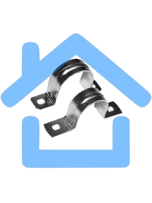 Скоба креп. метал. оцинк. двухлап. d40 (уп.20шт) Рувинил С21440