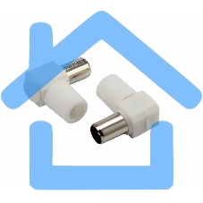 Разъем штекер TV Rexant без пайки белый угловой