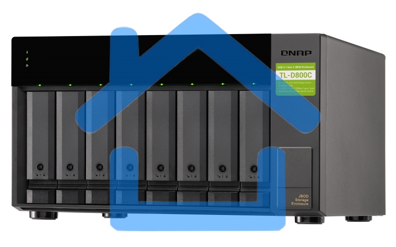 Полка расширения сетевого хранилища без дисков SMB QNAP TL-D800C USB 3.2 Gen 2 Type-C JBOD storage enclosure, 8-tray 3,5