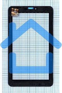Сенсорное стекло (тачскрин) для Irbis TZ51, черное с рамкой
