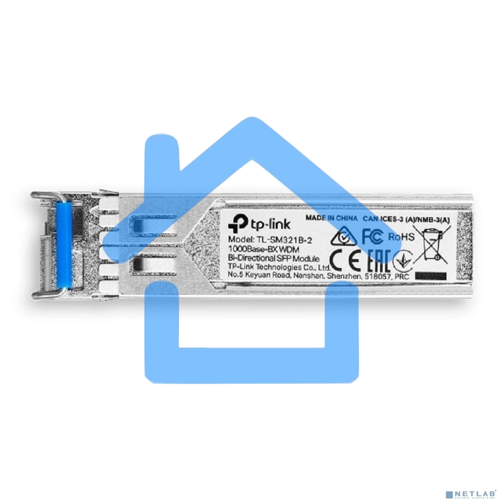 Модуль TP-Link SFP 1000Base-BX WDM Bi-Directional SFP module, TX: 1310 nm and RX: 1550 nm, 1 LC Simplex port, up to 2 km transmission distance in 9/125 μm SMF (Single-Mode Fiber), Supports Digital Diagnostic Monitoring (DDM).