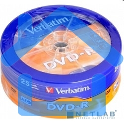 Диск DVD-R Verbatim 4.7Gb 16x Cake Box (25шт) (43730)