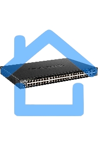 Коммутатор управляемый L3 стекируемый D-Link DGS-1520-52MP/A1A с 44 портами 10/100/1000Base-T, 4 портами 100/1000/2.5Gbase-T, 2 портами 10Gbase-T и 2 портами 10Gbase-X SFP+