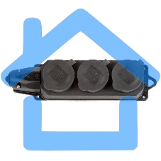 Розетка ИЭК ОМЕГА РБ33-1-0мIP44 трехместная с защитными крышками каучук