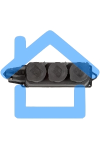 Розетка ИЭК ОМЕГА РБ33-1-0мIP44 трехместная с защитными крышками каучук