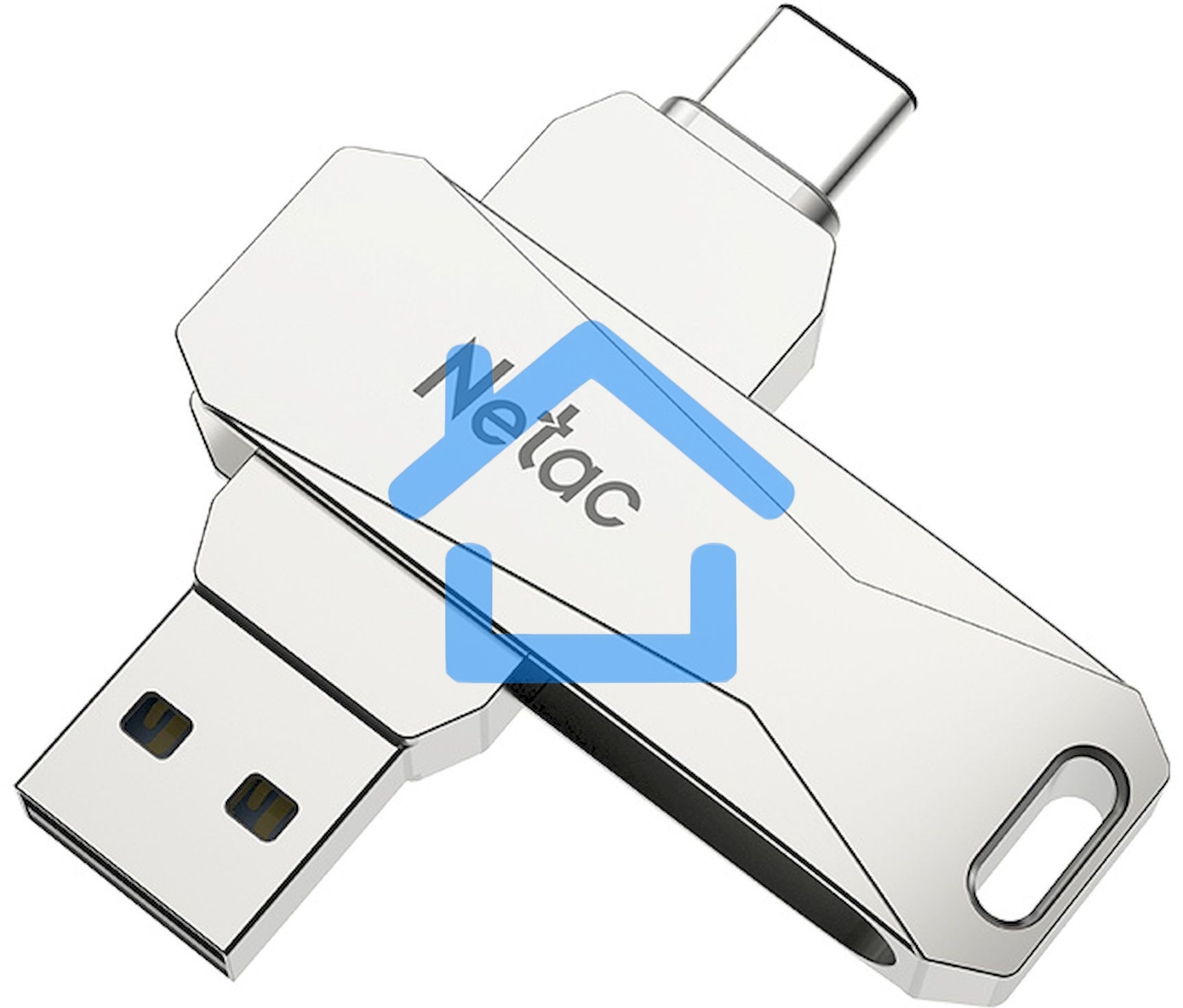 Флешка USB R/W Drive Netac U782C NT03U782C-128G-30PN dual USB3.0+TypeC 128Gb, retail version