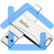 Флешка USB Netac U782C NT03U782C-128G-30PN dual USB 3.0+TypeC 128 Gb, retail version