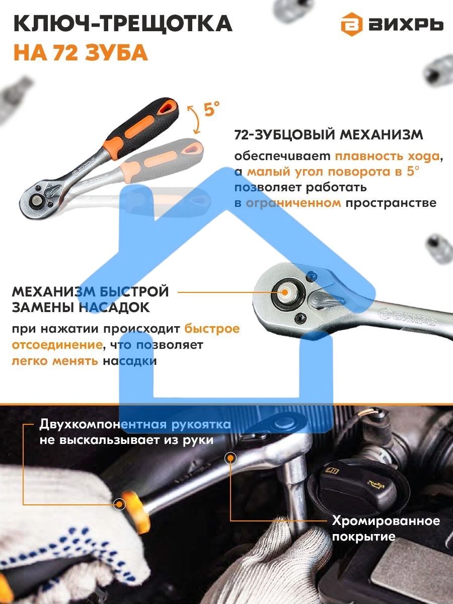 Набор инструментов ВИХРЬ 1/4