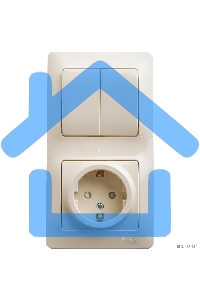 Блок комбинированный GLOSSA розетка защ. шторки с заземл.+ выкл. 2-кл. беж. SchE GSL000274