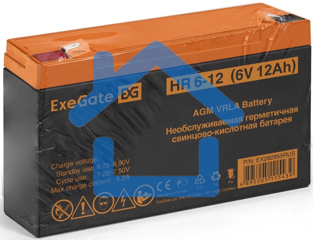 Батарея ExeGate HR 6-12 (6V 12Ah), клеммы F1