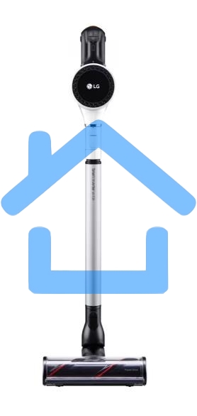 Пылесос вертикальный LG A9N-PRIME белый, питание от аккумулятора, 160 Вт, уборка сухая, пылесборник 0.44 л, работа от АКБ max 50 мин