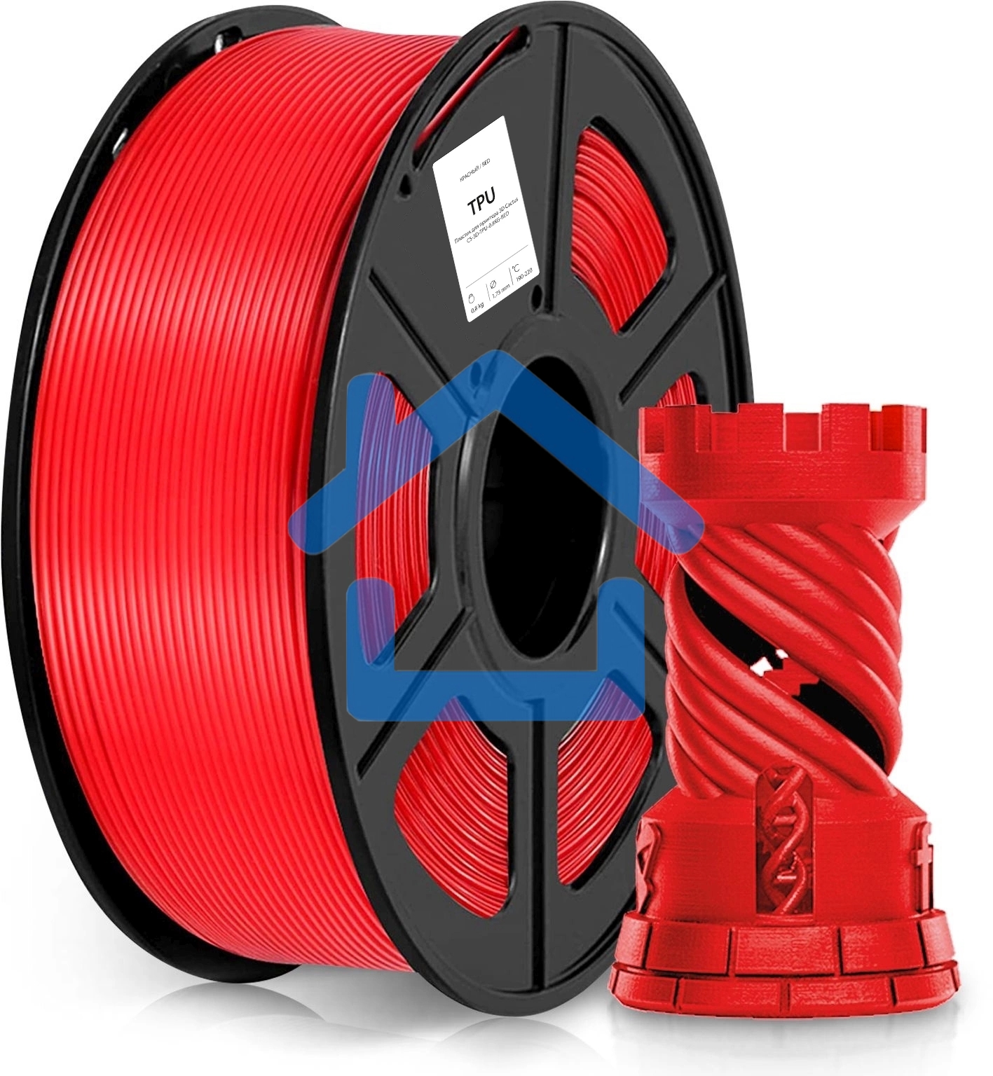 Пластик для принтера 3D Cactus CS-3D-TPU-0.8KG-RED TPU d1.75мм 0.8кг 1цв.