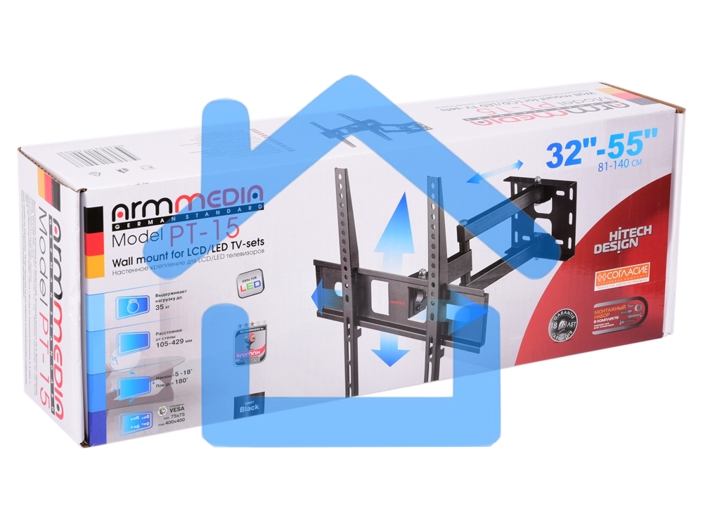 Кронштейн для телевизора Arm Media PT-15 new черный