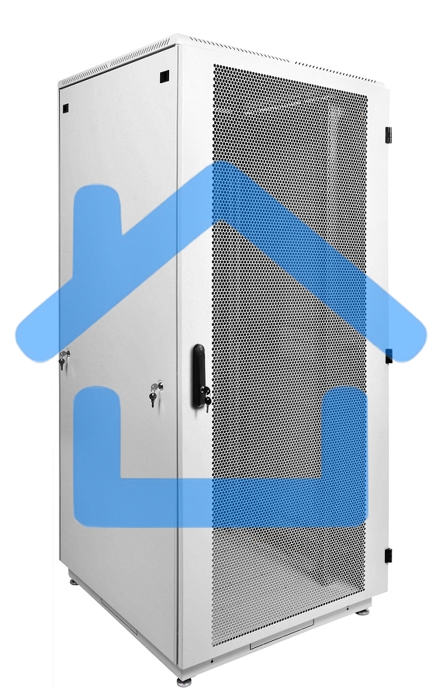 Шкаф телекоммуникационный напольный 42U (800x1000) дверь перфорированная (3 места), ШТК-М-42.8.10-4ААА