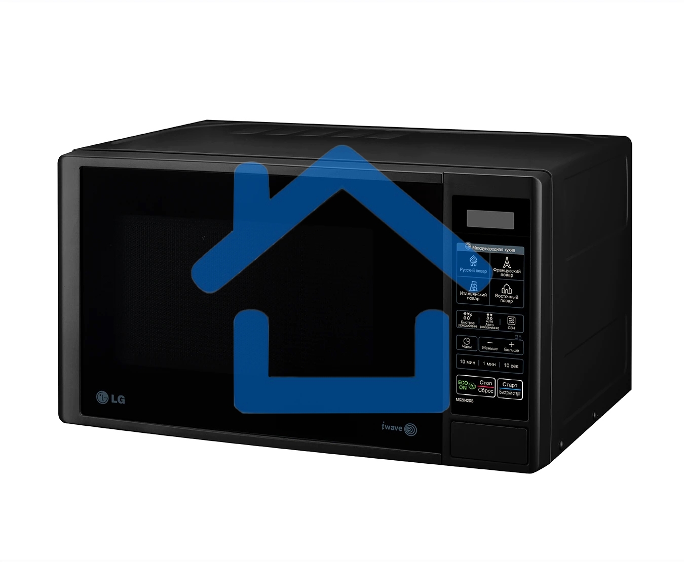 Микроволновая печь LG MS2042DB черный, 20 л, 700 Вт, переключатели - сенсор