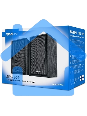 Акустическая система 2.0 (2x3W, USB+БП) дерево, черный SVEN SPS-509